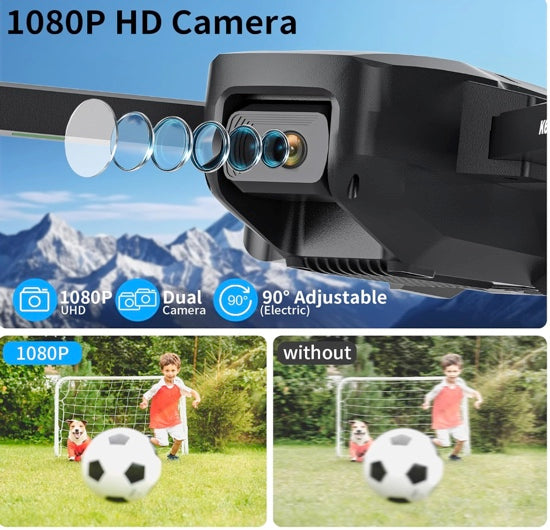 Suangrc K600 GPS Drone with Camera for Adults 1080P, 4.5"LCD Screen Control and Follow Me, 5GHz FPV Real-Time and GPS Auto Return, Up to 32G SD Card, RC Quadcopter drone Beginner, Long Flight Time Under 249g