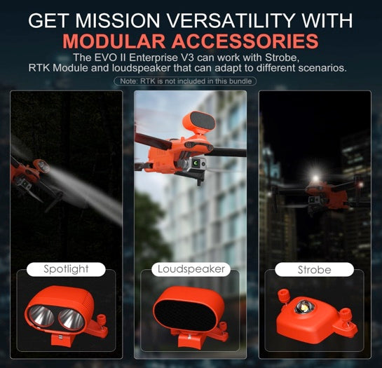 Autel Robotics EVO II Dual 640T Enterprise V3, Support Remote ID, 640 * 512@30 fps Thermal Imaging, 0.8" RYYB CMOS 8K Sensor, DRI Ranges, 1-16x Zoom, 42 Mins,15KM Transmission