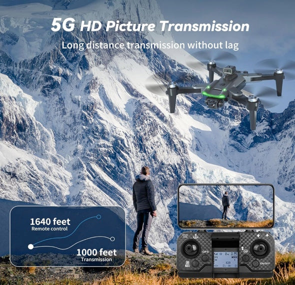 HYTOBP S166 GPS Drone with 4K Camera for Adults, S166 Drone Under 249g 5GHz Transmission 3 Batteries, 90° Adjustable Lens, Auto Return, Follow Me, Brushless Motor Drones for Adults and Beginners (Black)