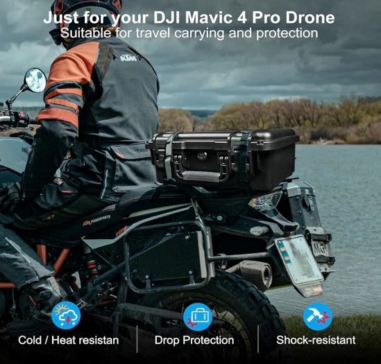 Lekufee Waterproof Hard Carrying Case for DJI Mavic 4 Pro Drone, Creator Combo, Fly More Combo, DJI RC Pro 2/RC 2, Battery (7 pcs), Charging Hub, and other Accessories(Case Only)