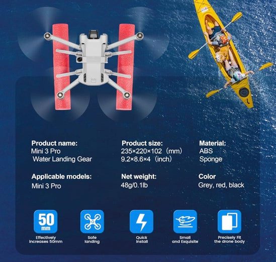 STARTRC Mini 3 Pro Landing Gear,Water Landing Gear Training Kit Floating Holder for DJI Mini 3 Pro Accessories