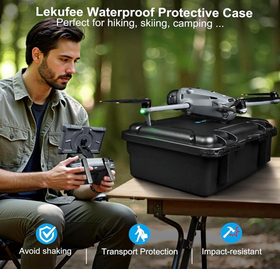 Lekufee Waterproof Hard Carrying Case for DJI Mavic 4 Pro Drone, Creator Combo, Fly More Combo, DJI RC Pro 2/RC 2, Battery (7 pcs), Charging Hub, and other Accessories(Case Only)