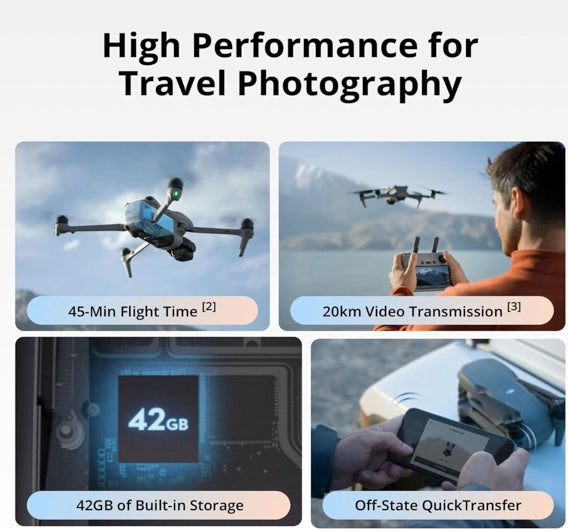 DJI Air 3S (RC-N3), Drone with Camera 4K, Dual-Camera Drone with 1" CMOS Wide-Angle Camera, 4K/60fps HDR Video & 14 Stops of Dynamic Range, 45-Min Max Flight Time, 20km Transmission Range