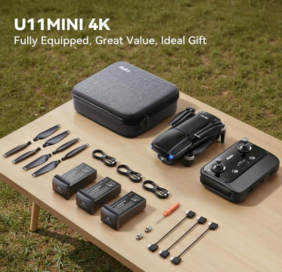 Ruko U11 MINI 4K, Drone with Camera for Adults 4K Video 8K Photo, Under 249g, 3-Axis Gimbal EIS, 20000ft FPV Transmission, AI Takeoff/Landing, Auto Return, GPS with Beeper, Beginner (96-Min Flight)