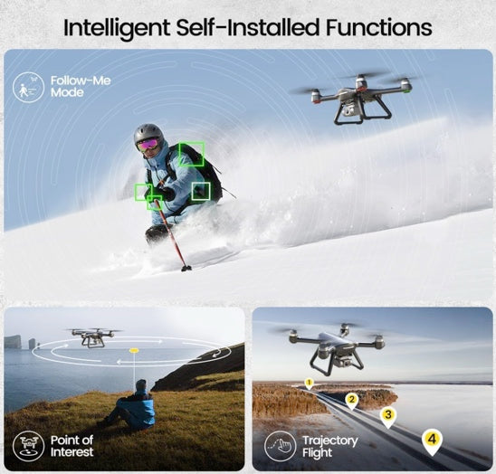 Holy Stone HS700E 4K UHD Drone with EIS Anti Shake 130 FOV Camera for Adults, GPS Quadcopter with 5GHz FPV Transmission, Brushless Motor, Easy Auto Return Home, Follow Me and Outdoor Carrying Case