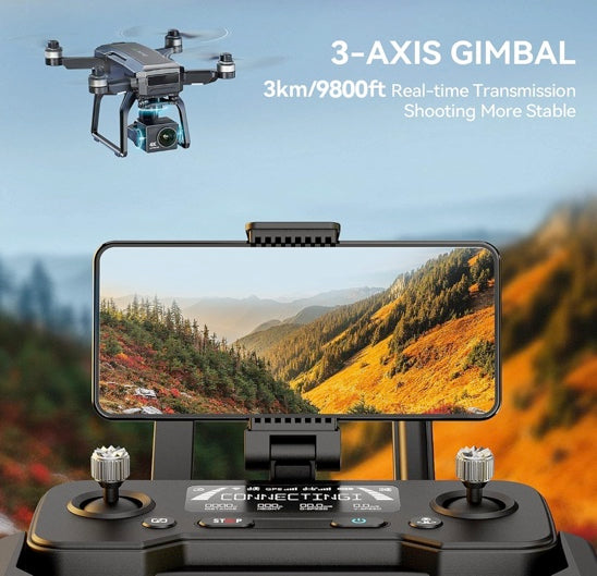 Bwine F7GB2 GPS Drone with Camera 4K, 3-Aix Gimbal, 2Mile Long Range, 75Mins Flight Time with 3 Batteries, Auto Return, Follow Me, Beginner Mode for Kids