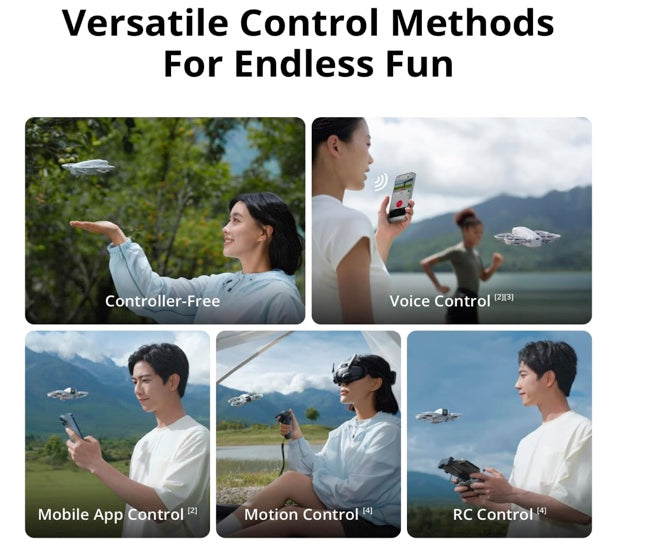 DJI Neo Fly More Combo, Mini Drone with 4K UHD Camera for Adults, 135g Self Flying Drone that Follows You, Palm Takeoff, Subject Tracking, QuickShots, Stabilized Video, with RC-N3 and 3 Batteries