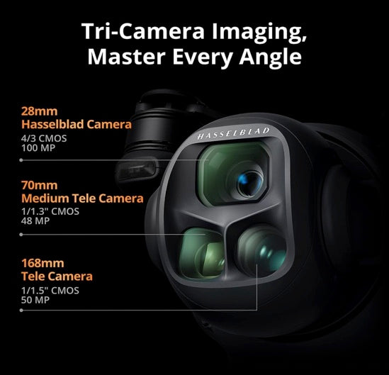 DJI Mavic 4 Pro Drone with DJI RC 2, Flagship Tri-Camera Drone with 100MP 4/3 CMOS Hasselblad Camera, for Professionals, 30km/18.6mi Video Transmission, 51-Min Max Flight Time
