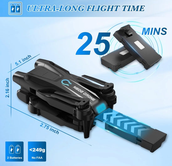 BeiyoQSZ Drone with Camera 1080P HD, Mini Drone for Beginners Kids Adults, RC Quadcopter with 2 Batteries, Carrying Case, Stable Hover, Trajectory Flight, Gravity Control, Toys Gifts for Teen Boys Girls