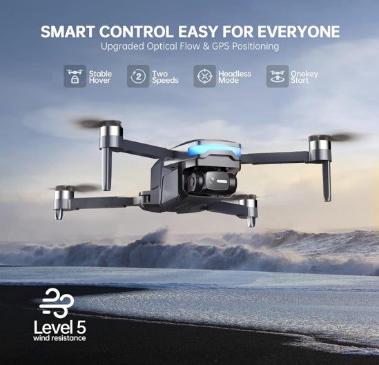 Redrie HK33 GPS Drone with Camera 4K, Under 249g, 45 Mins Flight, Brushless Motor, Light, Auto Follow, Tap Fly & Circle Fly, One Key Start, Foldable Drone for Adults Beginners