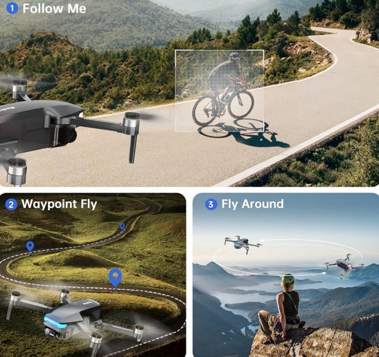 Redrie HK33 GPS Drone with Camera 4K, Under 249g, 45 Mins Flight, Brushless Motor, Light, Auto Follow, Tap Fly & Circle Fly, One Key Start, Foldable Drone for Adults Beginners