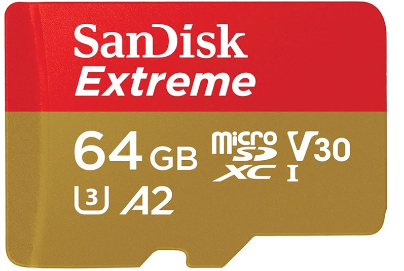 SanDisk Extreme microSDXC UHS-I Memory Card with Adapter - Up to 190MB/s, C10, U3, V30, 4K, 5K, A2, Micro SD Card - SDSQXAV-256G-GN6MA