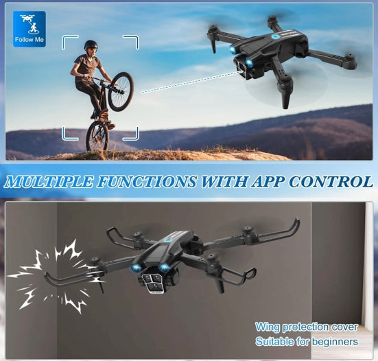 BeiyoQSZ Drone with Camera 1080P HD, Mini Drone for Beginners Kids Adults, RC Quadcopter with 2 Batteries, Carrying Case, Stable Hover, Trajectory Flight, Gravity Control, Toys Gifts for Teen Boys Girls
