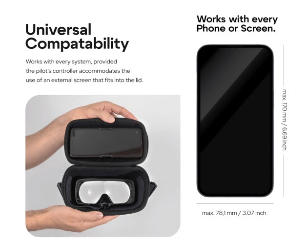 Dronemask Patented Unibody Lens FPV Goggles Immersive VR Headset for DJI & GPS Drones