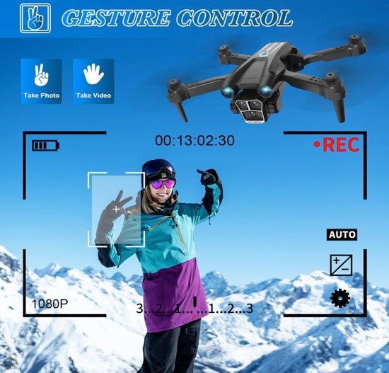 BeiyoQSZ Drone with Camera 1080P HD, Mini Drone for Beginners Kids Adults, RC Quadcopter with 2 Batteries, Carrying Case, Stable Hover, Trajectory Flight, Gravity Control, Toys Gifts for Teen Boys Girls