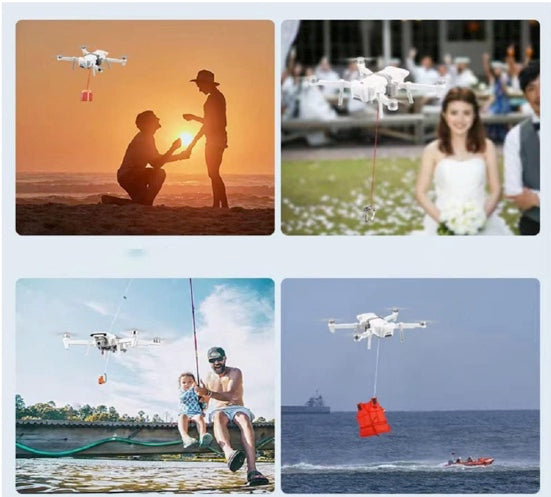 Universal Drone Airdrop System, Release Device, Payload Clip, Airdropper, Fish Bait Delivery Device , Drone Accessories, Compatible with DJI Mavic Mini 4 Pro, Mini 3, Mini 2, Air 2, Air 2S, Air 3, Mavic 3, Mavic 2, Spark (Airdrop Device)