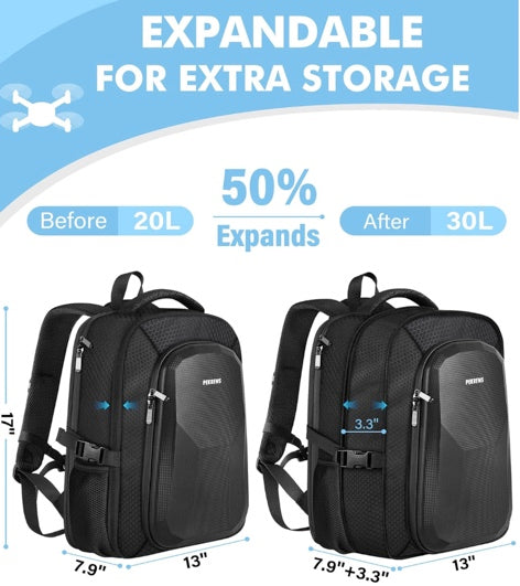 Mini 4 Pro Case, Waterproof Hard Carrying Case, Large Drone Bag Fits 15.6 Inch Laptop, Travel Backpack Compatible with DJI Mini 4 Pro, RC 2/ RC-N2 Controller, Fly More Combo and Accessories