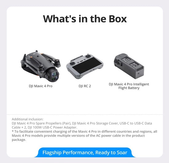 DJI Mavic 4 Pro Drone with DJI RC 2, Flagship Tri-Camera Drone with 100MP 4/3 CMOS Hasselblad Camera, for Professionals, 30km/18.6mi Video Transmission, 51-Min Max Flight Time