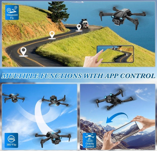 BeiyoQSZ Drone with Camera 1080P HD, Mini Drone for Beginners Kids Adults, RC Quadcopter with 2 Batteries, Carrying Case, Stable Hover, Trajectory Flight, Gravity Control, Toys Gifts for Teen Boys Girls
