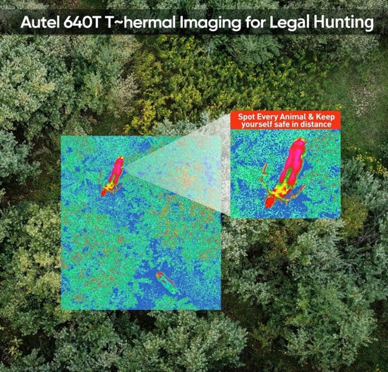 Autel Robotics EVO II Dual 640T Enterprise V3, Support Remote ID, 640 * 512@30 fps Thermal Imaging, 0.8" RYYB CMOS 8K Sensor, DRI Ranges, 1-16x Zoom, 42 Mins,15KM Transmission