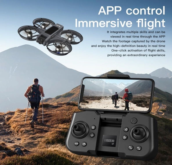 APIZCUK X226 VR FPV Drone with VR Goggles, One Key Takeoff/Landing, APP Control, Brushless Motor, Dual Batteries, Beginner-Friendly Quadcopter with Propeller Guards, Optical Flow Positioning, Dual Cameras & LED Night Lights, a first-person view