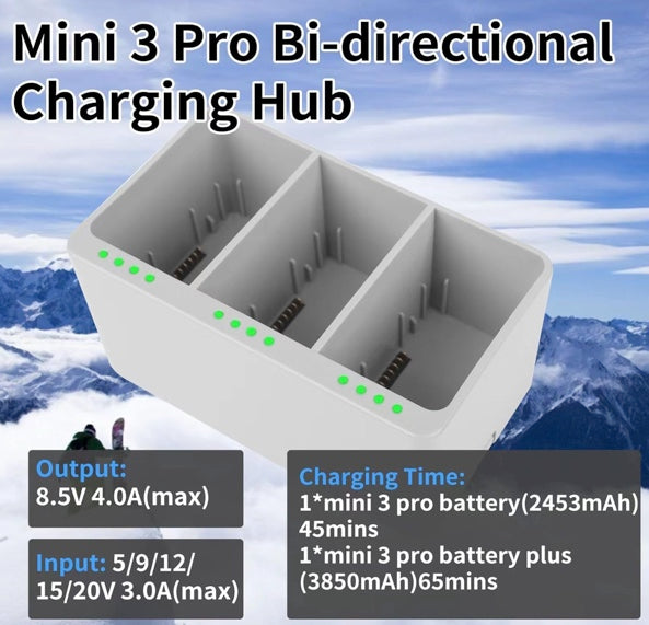 Mini 3 Series Intelligent Flight Battery Plus(2 Packs) with Bi-Directional Charging Hub for DJI Mini 3/ Mini 3 Pro,3850mAh 47 Mins Flight Time (Mini 3/Mini 3 Pro Battery*2 with Charger)