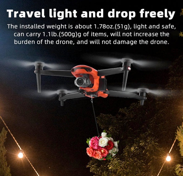 Airdrop System Compatible for Autel Robotics EVO II/EVO II Pro Drone Clip Payload Release Dropping Device Clip Delivery Airdropper Transport Dropper Thrower for Fishing Bait&Wedding&Search&Rescue