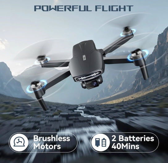 LANSAND EC130 Brushless Motor Drone with Camera for Adults 4K UHD Long Range FPV Video,5G Transmission,120°FOV 90°Adjustable Lens,2Batteries,Carrying Case,Optical Positioning,Easy for Beginner,Under249G