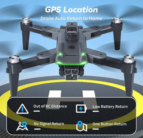 HYTOBP S166 GPS Drone with 4K Camera for Adults, S166 Drone Under 249g 5GHz Transmission 3 Batteries, 90° Adjustable Lens, Auto Return, Follow Me, Brushless Motor Drones for Adults and Beginners (Black)