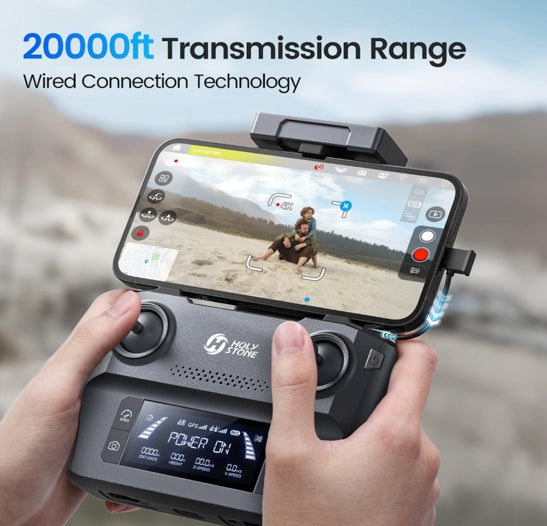 Holy Stone HS600D Drone with 8K Camera for Adults, 3-Axis Gimbal, 4K/30fps Video, 48MP Image, 80-Min Flight Time with 2 Batteries,20000ft FPV Transmission Professional Drone,Auto Return,Beginner Mode