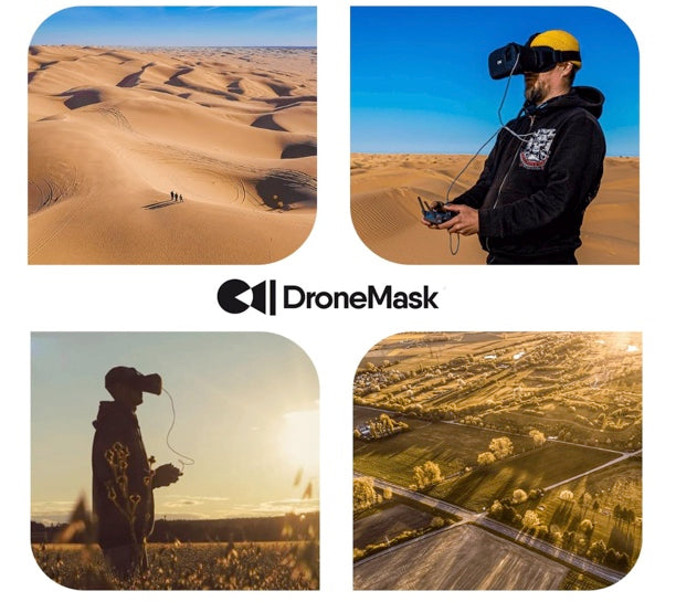 Dronemask Patented Unibody Lens FPV Goggles Immersive VR Headset for DJI & GPS Drones