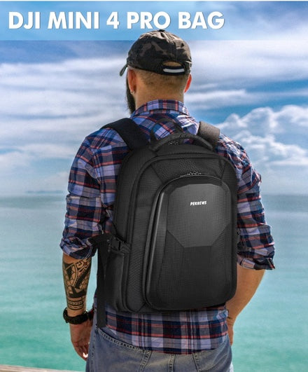 Mini 4 Pro Case, Waterproof Hard Carrying Case, Large Drone Bag Fits 15.6 Inch Laptop, Travel Backpack Compatible with DJI Mini 4 Pro, RC 2/ RC-N2 Controller, Fly More Combo and Accessories