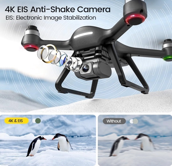 Holy Stone HS700E 4K UHD Drone with EIS Anti Shake 130 FOV Camera for Adults, GPS Quadcopter with 5GHz FPV Transmission, Brushless Motor, Easy Auto Return Home, Follow Me and Outdoor Carrying Case