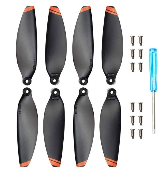 (24 Pcs) Mavic Mini 2/Mini 2 SE/Mini SE/Mini 4K Propellers Compatible with DJI Mini 2/Mini SE/Mini 2 SE/Mini 4K Drone Replacement Low-Noise and Quick-Release Blades Props Accessories (Orange)