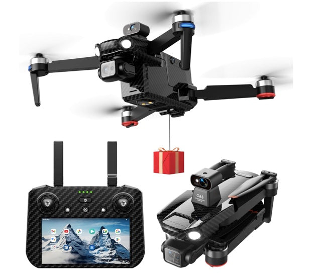 Bingchat Upgraded Professional Drones with Camera for Adults 4K HD 3 Axis Gimbal EIS, 360° Obstacle Avoidance, Payload Release, Tablet Touch Screen Controller, Up to 5 Miles Range, 84 Minutes Long Battery, Follow Me, GPS Safe Height Auto Return