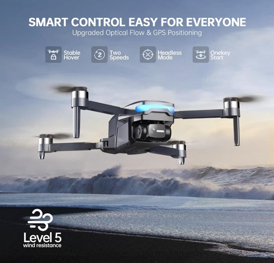 Redrie HK33 GPS Drone with Camera 4K, Under 249g, 45 Mins Flight, Brushless Motor, Light, Auto Follow, Tap Fly & Circle Fly, One Key Start, Foldable Drone for Adults Beginners