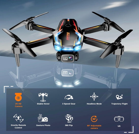 Loiley X69 Drone with Camera for Adults, 2K HD FPV Drones with Upgrade Altitude Hold, One-Key Take Off/Landing, Speed Adjustment, Headless Mode, 2 Batteries, Toys Gifts for Teen Boys Girls, Beginner