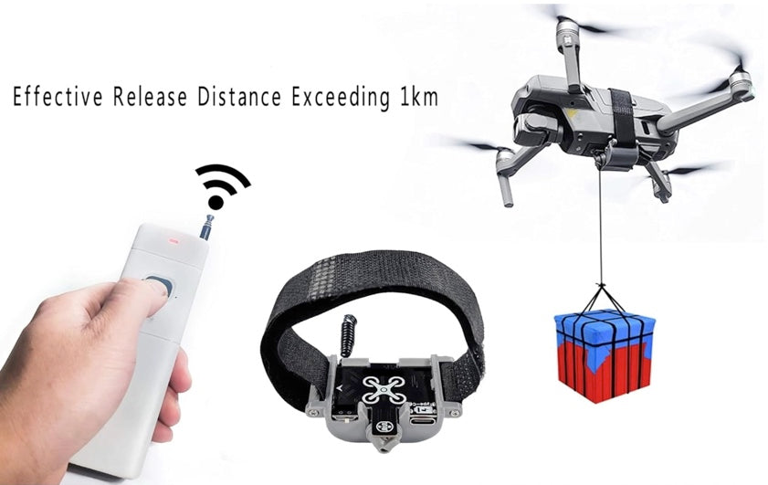 Universal Drone Airdrop System, Release Device, Payload Clip, Airdropper, Fish Bait Delivery Device , Drone Accessories, Compatible with DJI Mavic Mini 4 Pro, Mini 3, Mini 2, Air 2, Air 2S, Air 3, Mavic 3, Mavic 2, Spark (Airdrop Device)