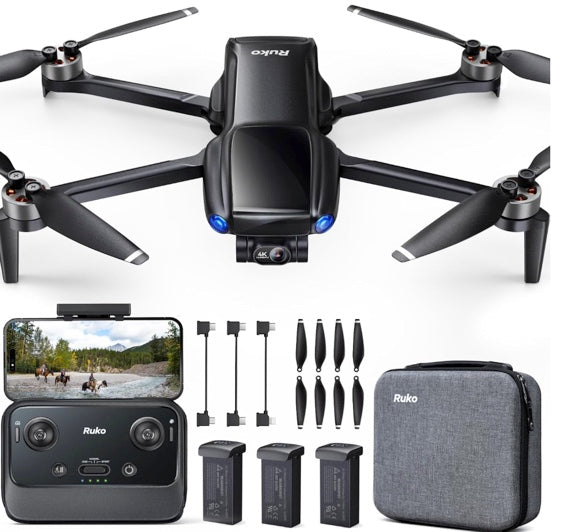 Ruko U11 MINI 4K, Drone with Camera for Adults 4K Video 8K Photo, Under 249g, 3-Axis Gimbal EIS, 20000ft FPV Transmission, AI Takeoff/Landing, Auto Return, GPS with Beeper, Beginner (96-Min Flight)