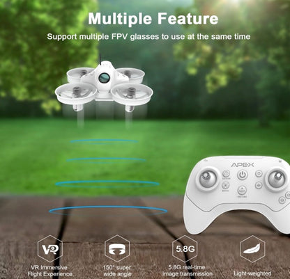 APEX FPV Drone Kit, Drone with Goggles,POV Content Drone,Brushed FPV Racing drone for Beginners,Low-Latency 5.8G Transmission, Drop-Resistant,VR70-2.0