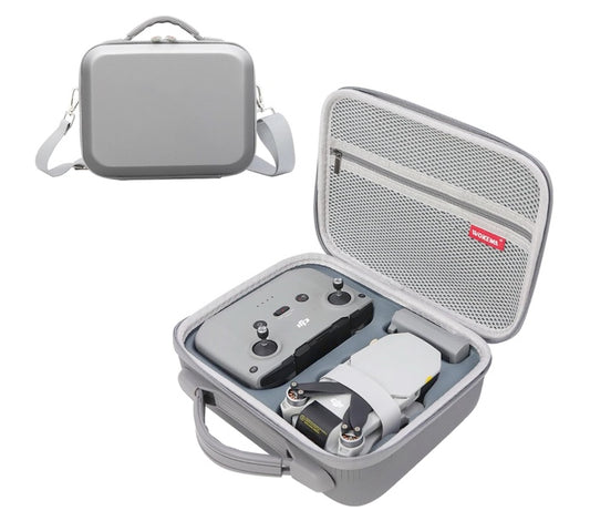 Father&I Drone 4K Mini / 2SE/2 Combo Accessories Only (Carry-ing) Protective Case Hard Storage Organizer Bag Holder for DJi Mini 4K / 2SE/2 Crossbody &Two Way Zipper, Grey (NOT Silicone)