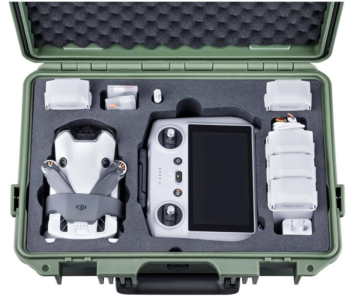 Lykus Titan MM410 Waterproof Hard Case for DJI Mini 4 Pro/Mini 3/Pro and RC2/RC/RC-N2/N1, Support 7 batteries and RC lanyard [CASE ONLY]