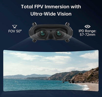 CADDXFPV Walksnail Avatar HD FPV Goggles X – 1080p Ultra-Wide Screen, 50° FOV, Head Tracking, Immersive Flight Experience, HDMI/AV Input, Compatible FPV Drone Goggles for All Walksnail VTX Kits