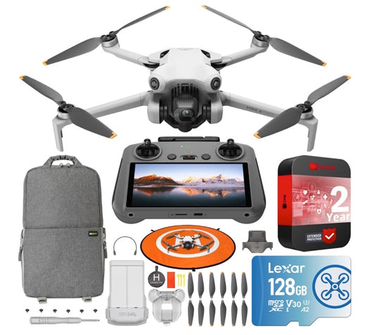 DJI Mini 4 Pro Folding Drone with RC 2 Remote (With Screen) 4K HDR Video Camera for Adults, Under 249g, 34 Mins Flight Time, Omnidirectional Vision Sensing Bundle with Deco Gear Accessories