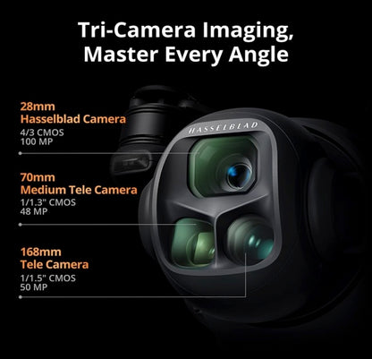 DJI Mavic 4 Pro Drone with DJI RC 2, Flagship Tri-Camera Drone with 100MP 4/3 CMOS Hasselblad Camera, for Professionals, 30km/18.6mi Video Transmission, 51-Min Max Flight Time