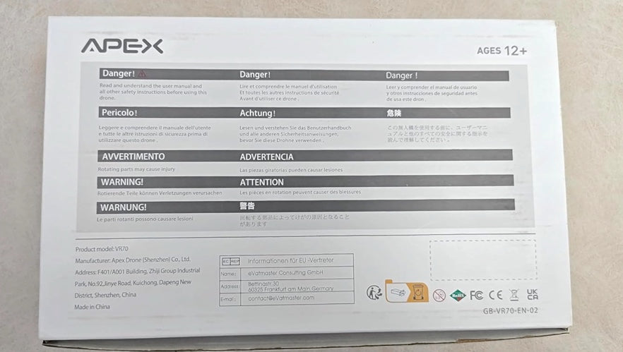 APEX FPV Drone Kit, Drone with Goggles,POV Content Drone,Brushed FPV Racing drone for Beginners,Low-Latency 5.8G Transmission, Drop-Resistant,VR70-2.0