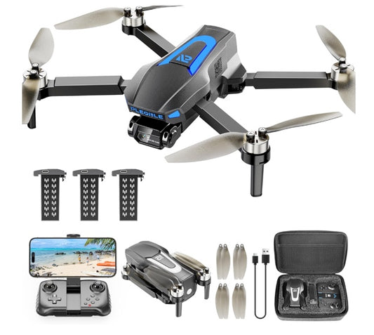 PLEGBLE PL-511 Drone with Camera for Adults 4K, Brushless Motor Drone for Kids Beginners, FPV Foldable RC Quadcopter with 3 Batteries, 45 Mins Long Flight Time, Beyond-Range Loss Alert, Toys Gifts for Men Boys