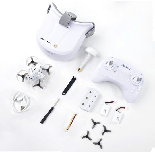 APEX FPV Drone Kit, Drone with Goggles,POV Content Drone,Brushed FPV Racing drone for Beginners,Low-Latency 5.8G Transmission, Drop-Resistant,VR70-2.0