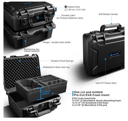 Lekufee Waterproof Hard Carrying Case for DJI Mavic 4 Pro Drone, Creator Combo, Fly More Combo, DJI RC Pro 2/RC 2, Battery (7 pcs), Charging Hub, and other Accessories(Case Only)
