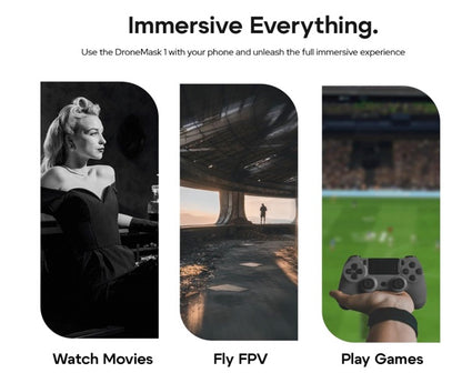 Dronemask Patented Unibody Lens FPV Goggles Immersive VR Headset for DJI & GPS Drones